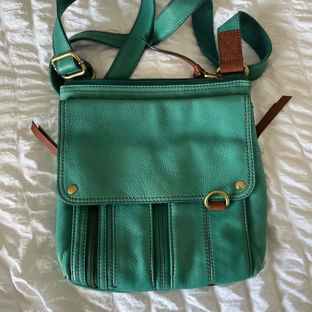 Teal/Turquoise Fossil crossbody